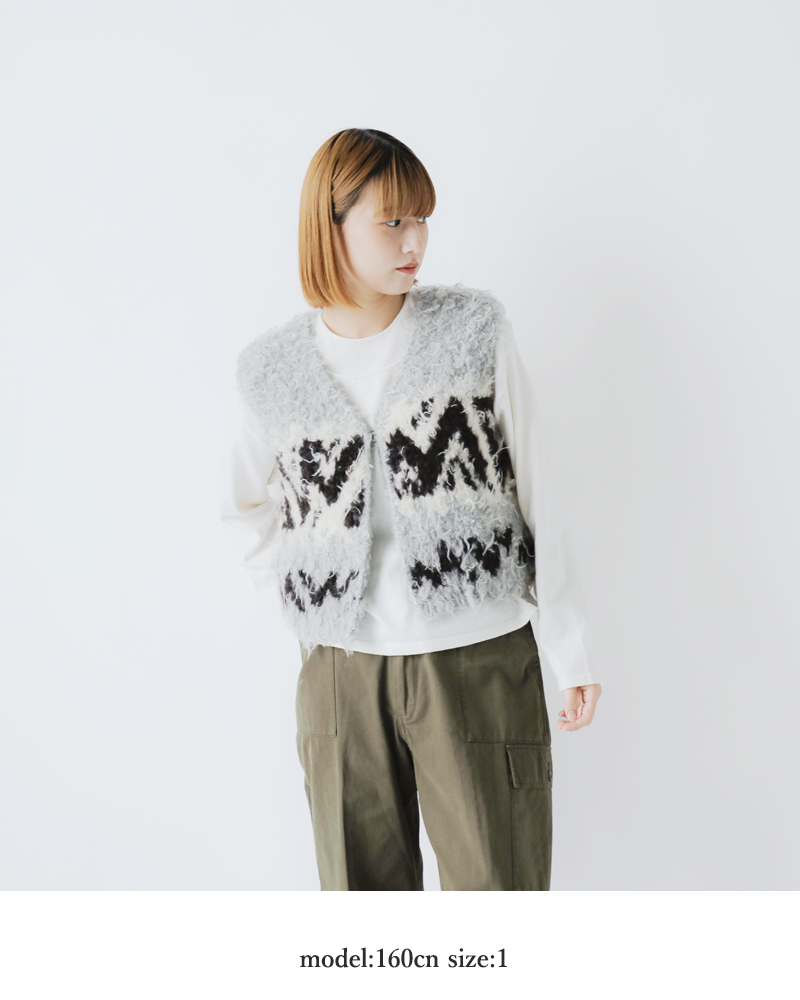 unfil(アンフィル)ウールハンドニットカウチンベスト“uruguayanwoolCOWICHANhand-knitvest”wffl-uw139