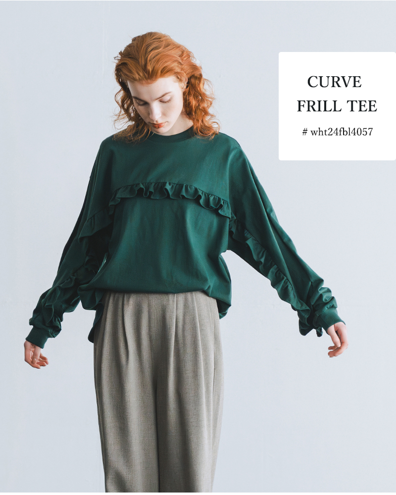 whyto(ホワイト)コットンカーブフリルTシャツ“curvefrilltee”wht24fbl4057