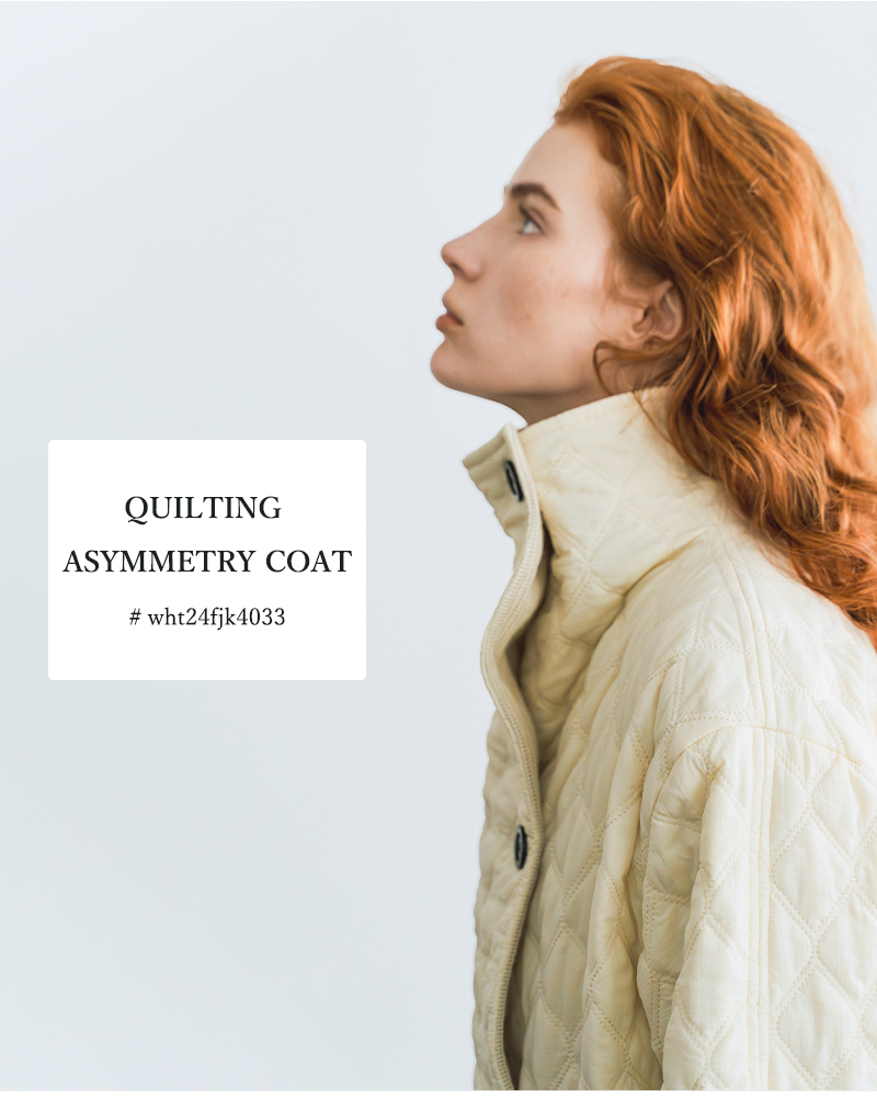 whyto(ホワイト)キルティングアシンメトリーコート“quiltingasymmetrycoat”wht24fjk4033