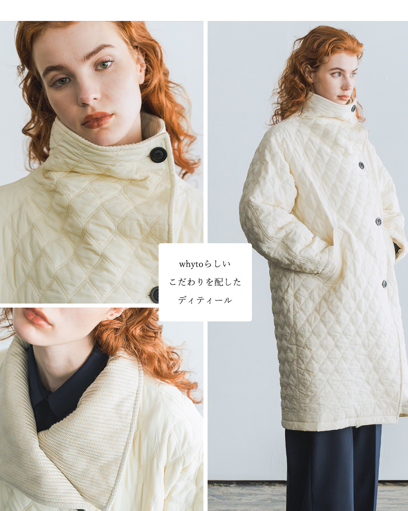 whyto(ホワイト)キルティングアシンメトリーコート“quiltingasymmetrycoat”wht24fjk4033