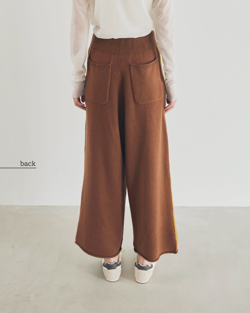 whyto(ホワイト)メリノウールカシミヤサイドラインニットパンツ“sidelineknitpants”wht24fkn4029