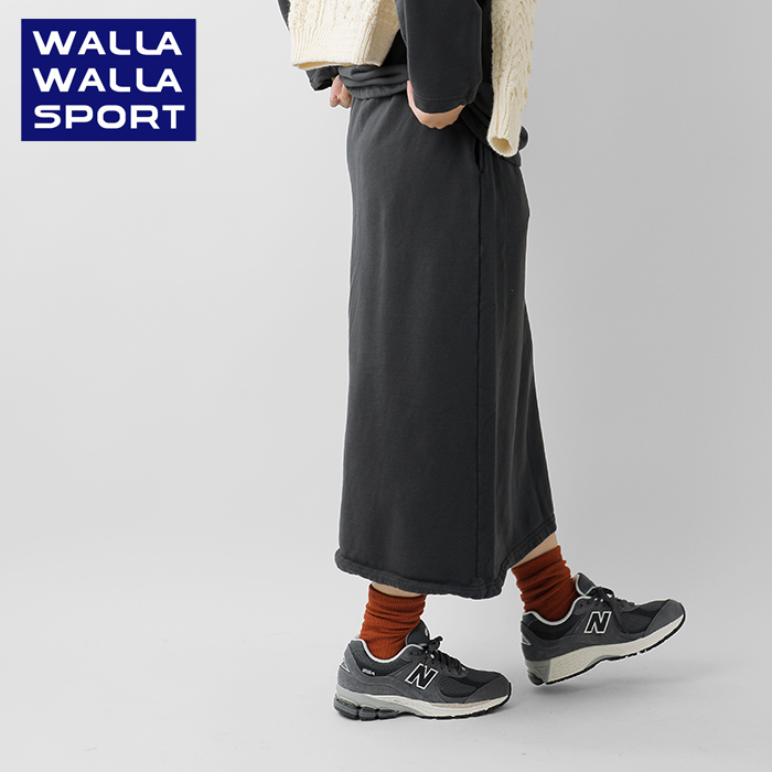 WALLA WALLA SPORTS(ワラワラスポーツ)コットン裏起毛スウェットルーズベースボールロングスカート“LOOSEBASEBALLSKIRT”ww130062-sr