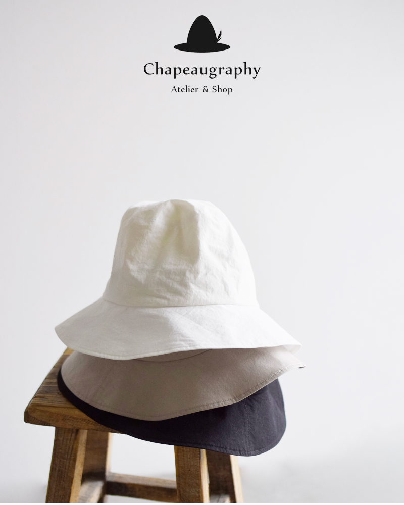 Chapeaugraphy(シャポーグラフィー)綿ナイロンダンプトラベラーロングブリムハット00112o