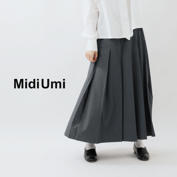 MidiUmi(ミディウミ)ストレッチタックプリーツスカート“pleatsSK”1-769466