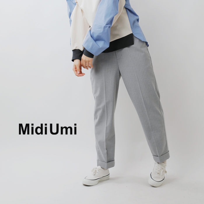 MidiUmi(ミディウミ)ストレッチセンタープレスストレートパンツ“centerpressstraightPT”1-769467