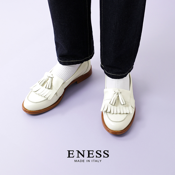 eness(エネス)レザーキルトタッセルローファー1110-pe