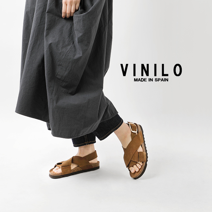 VINILO(ヴィニーロ)スエードフラットクロスサンダル14509