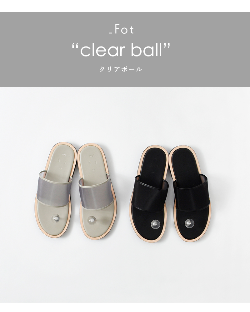 _Fot(フォート)チュールメッシュカウレザーフラットサンダル“clearball”1602s