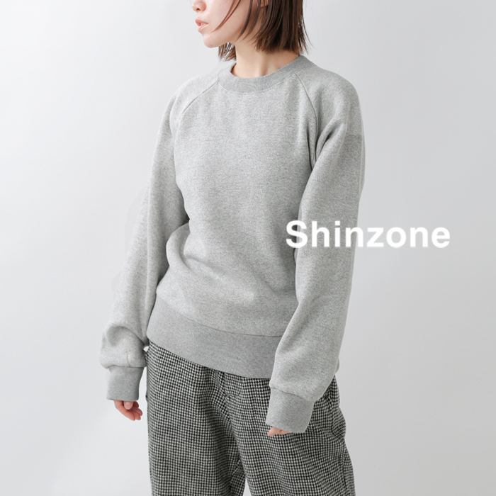 Shinzone(シンゾーン)コットンクルーネックスウェットシャツ“COMMONSWEAT”22amscu01-02