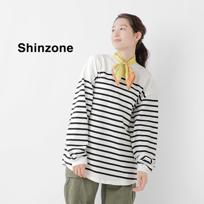 Shinzone シンゾーン コットン パネルボーダー カットソー “PANEL
