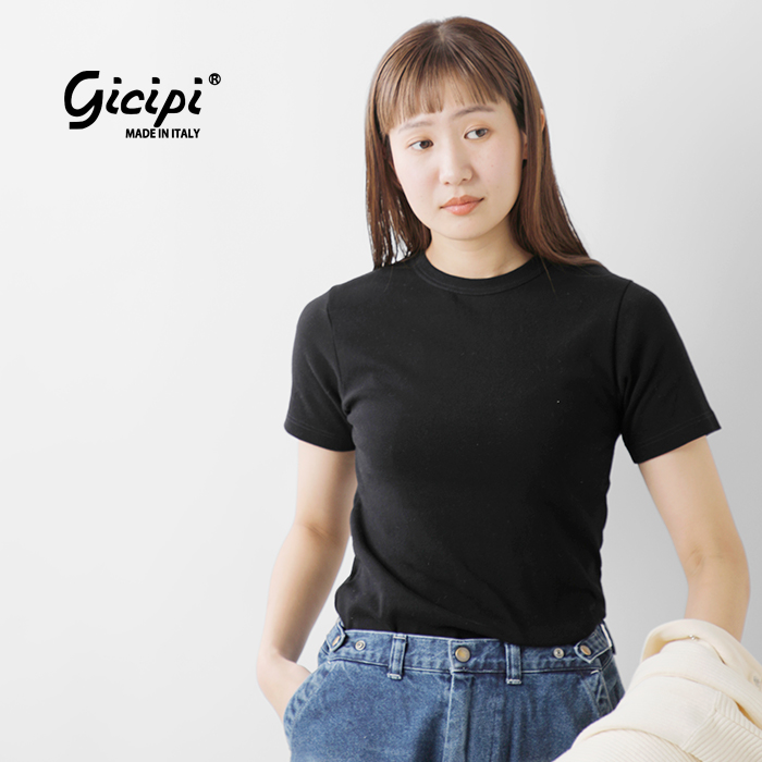 GICIPI(ジチピ)コットンフライスクルーネックTシャツ“CRISTALLO”2412p