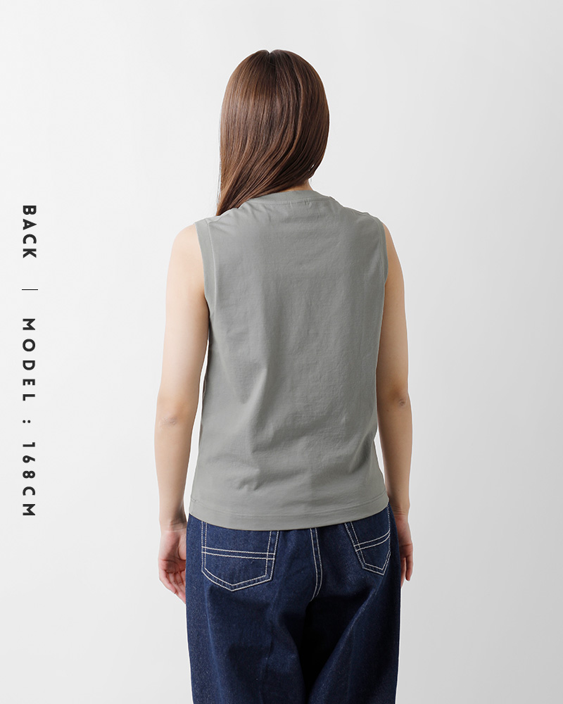 GICIPI(ジチピ)コットンVネックノースリーブTシャツ“ACCIAIO”2414p