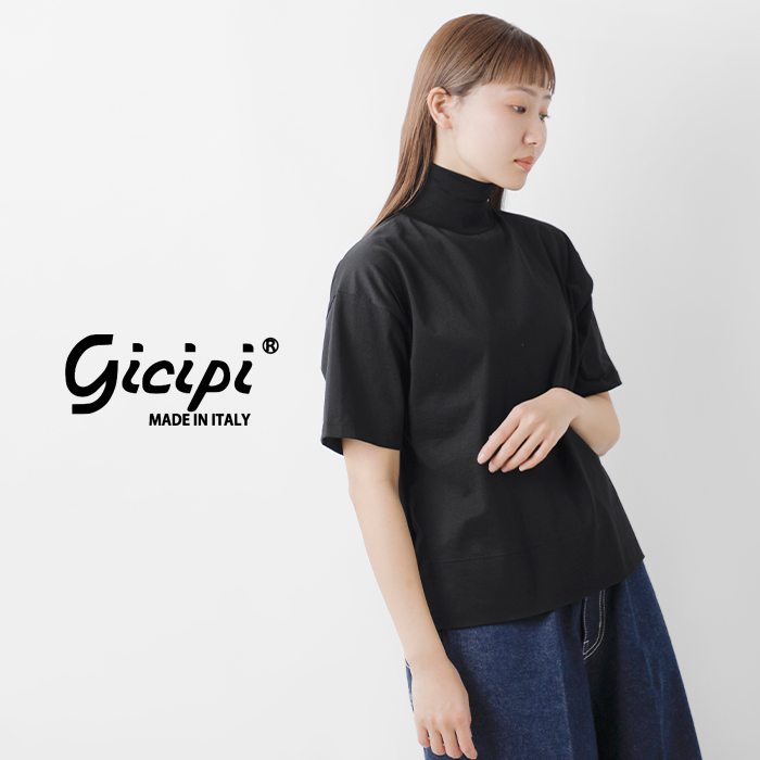 GICIPI(ジチピ)コットン5分袖ハイネックリラックスフィットTシャツ“BRONZO”2416p