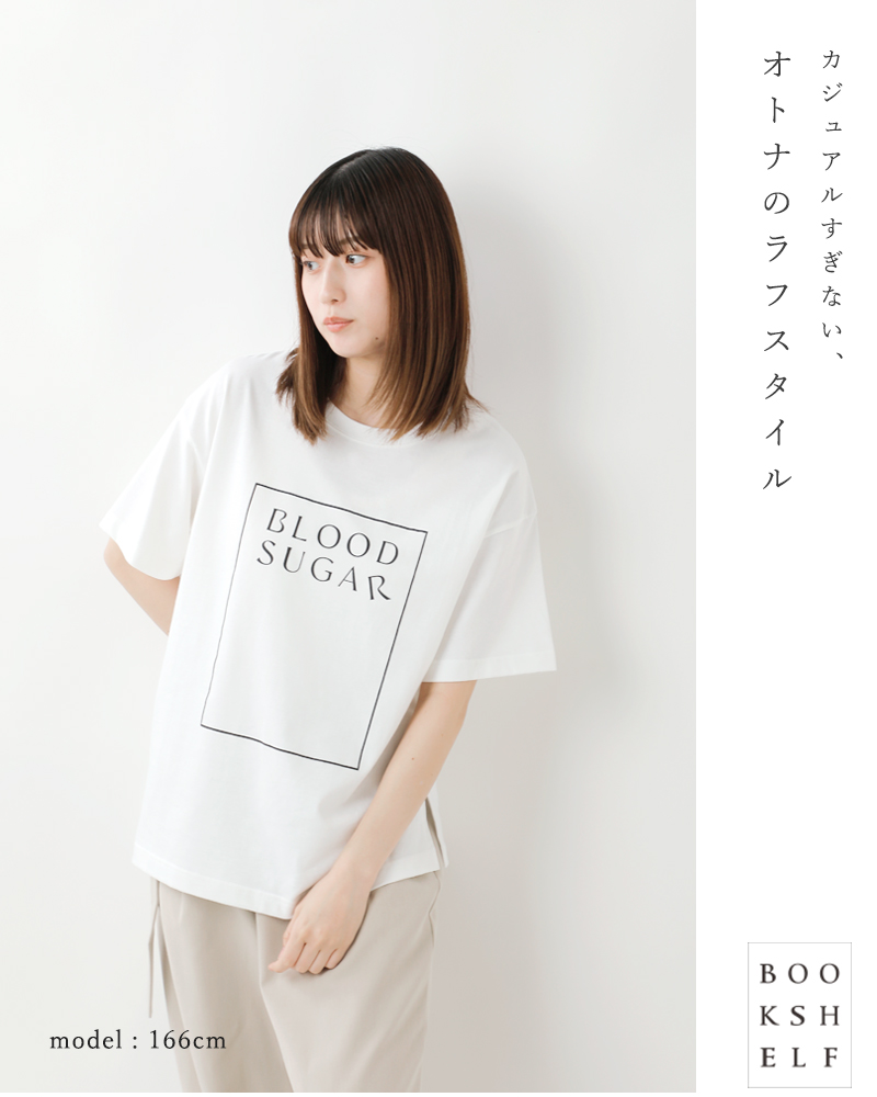 BOOK SHELF(ブックシェルフ)ショートスリーブクルーネックプリントTシャツ“BLOODSUGAR”24bs1-bloodsugar