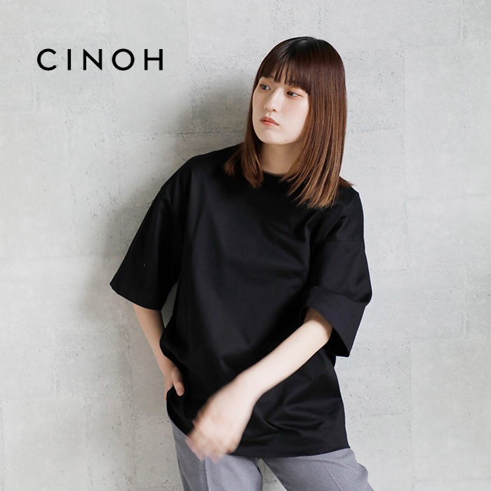 CINOH(チノ)コットンビッグTシャツ“REFINABIGT-SHIRT”24scu305