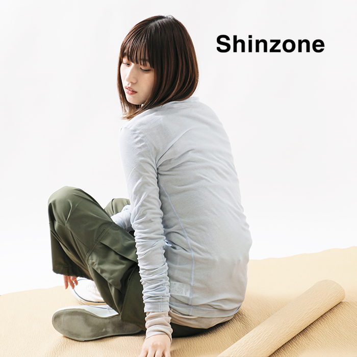 Shinzone(シンゾーン)コットンシアーロングTシャツ“SHEERLONGTEE”24smscu04