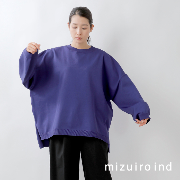 クーポン対象】mizuiro-ind ミズイロインド クルーネック ワイド プル 