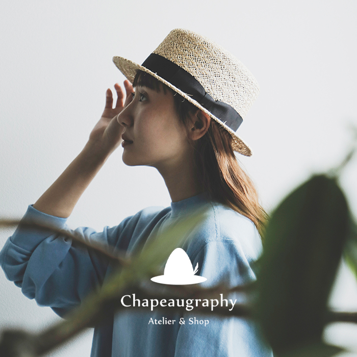 Chapeaugraphy(シャポーグラフィー)ラフィア/ジュートカンカン帽50111