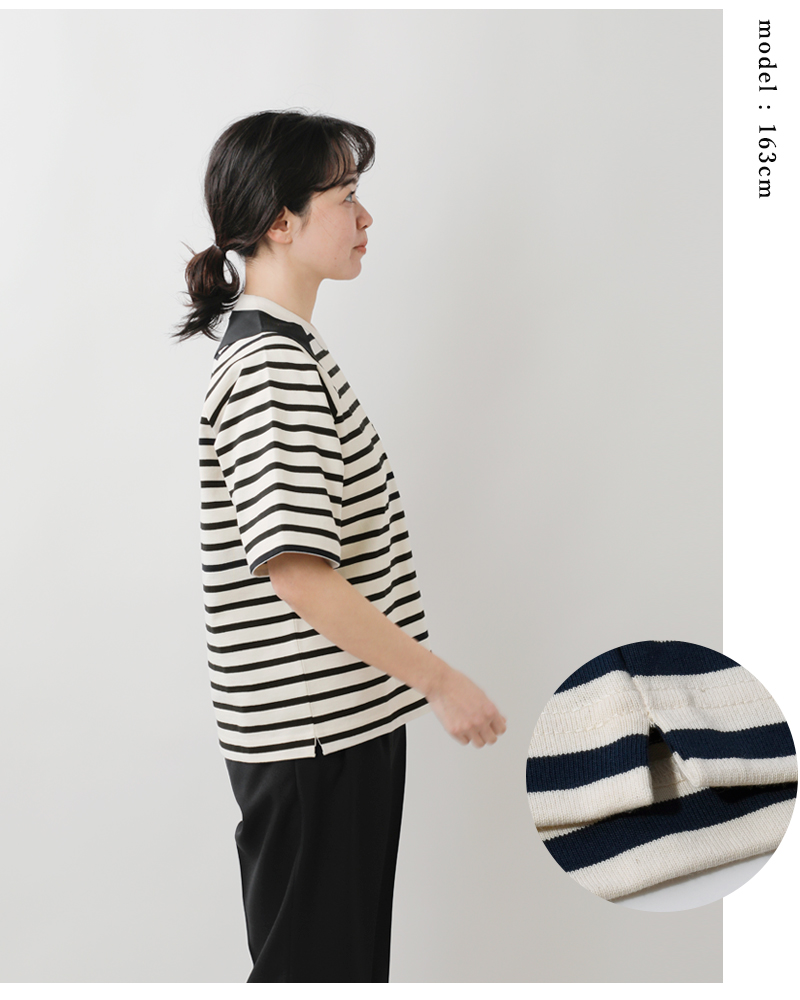 SCYE BASICS(サイベーシックス)コットンジャージーボーダーTシャツ“StripedCottonJerseyPaneledT-Shirt”5724-21715