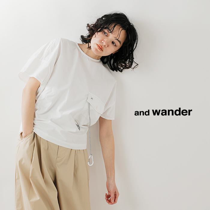 and wander(アンドワンダー)コーデュラタイプライターショートスリーブプルオーバー“CORDURAtypewriterSSpullover”574-4183165