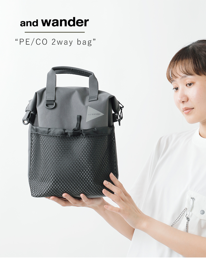 and wander(アンドワンダー)防水2wayショルダーバッグ“PE/CO2waybag”574-4975220