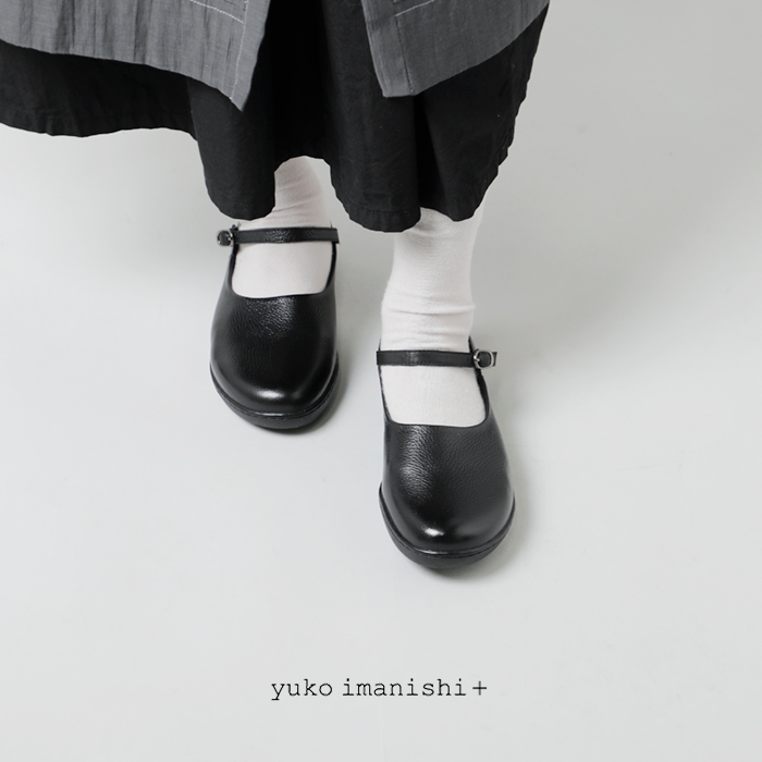 yuko imanishi+(ユウコイマニシプラス)キップレザー2wayバックベルトワンストップフラットシューズ711080-3