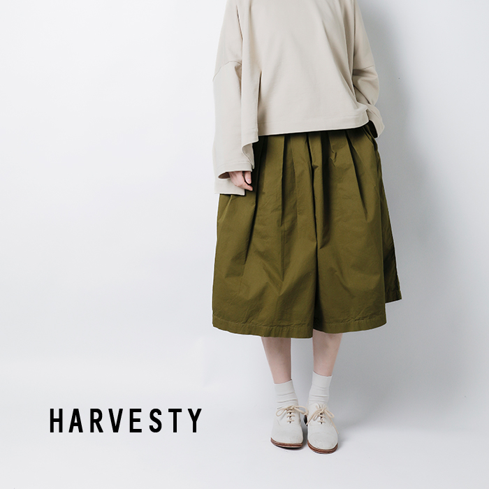 harvestyHARVESTY(ハーベスティ)コットンプリーツキュロットパンツa21501