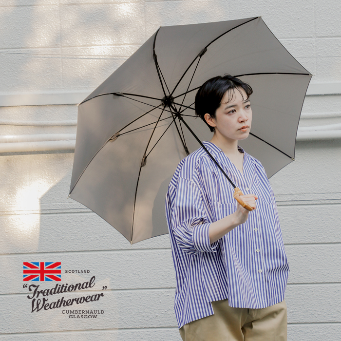 Traditional Weatherwear(トラディショナルウェザーウェア)バンブーハンドル撥水UVカット加工晴雨兼用長傘“UMBRELLABAMBOOLITE”a232slggo0260bd-bs-bu