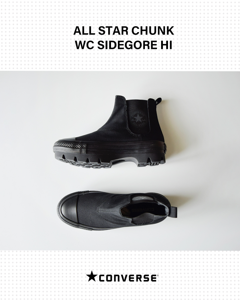 CONVERSEオールスターチャンクWCサイドゴアHIキャンバススニーカーas-chunk-wc-sidegore-hi