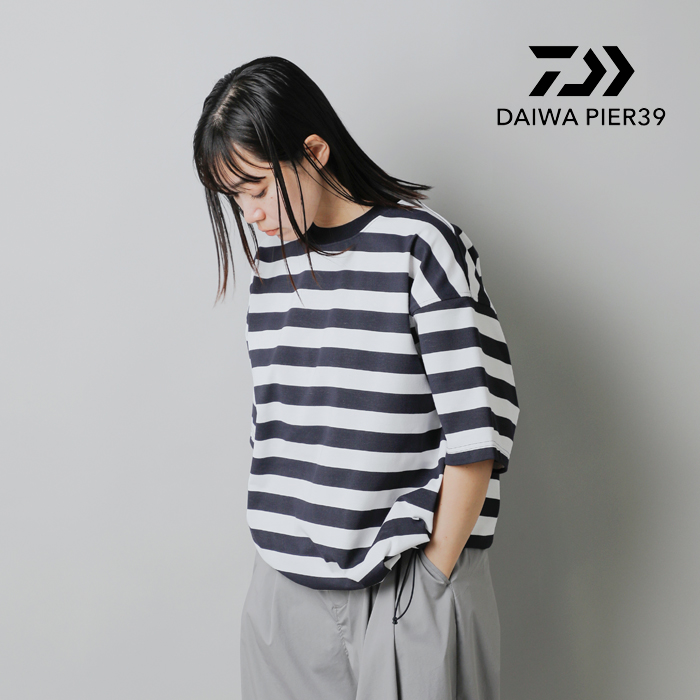 DAIWA PIER39(ダイワピア39)テックドローストリングボーダーショートスリーブTシャツ“W