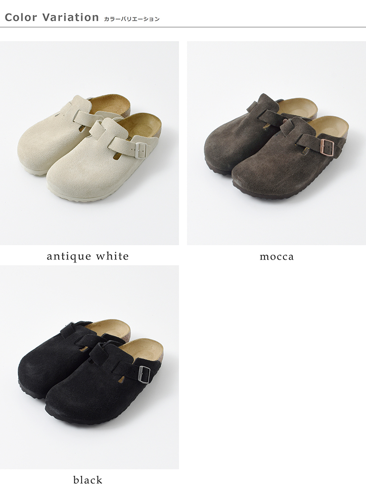 BIRKENSTOCK(ビルケンシュトック)ベロアレザーフラットクロッグサンダル“BOSTON”boston-same1