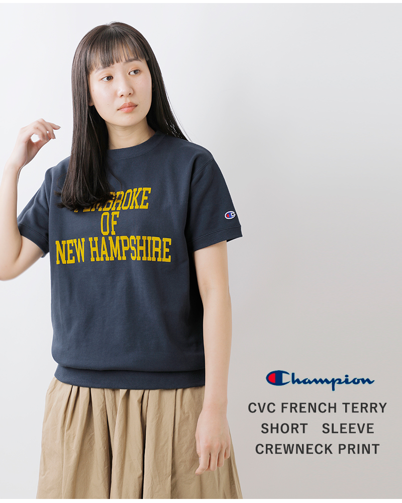 Champion(チャンピオン)CVCフレンチテリーショートスリーブクルーネックプリントスウェットシャツc3-z019
