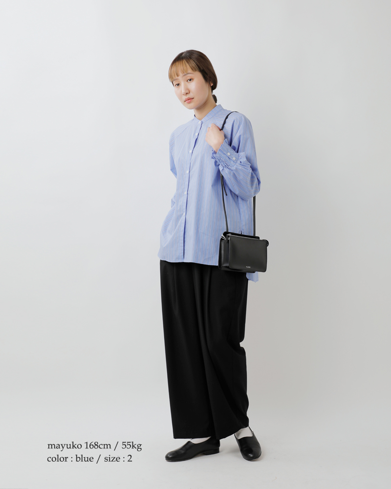 denicher(デニシェ)コットンマルチストライプラグランブラウスd241155