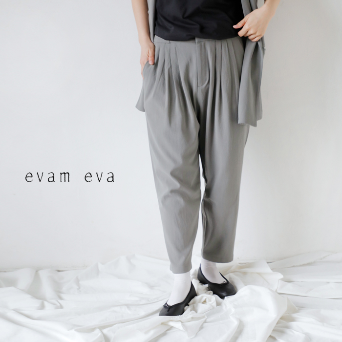 evam eva(エヴァムエヴァ)コットンタックパンツe241t078