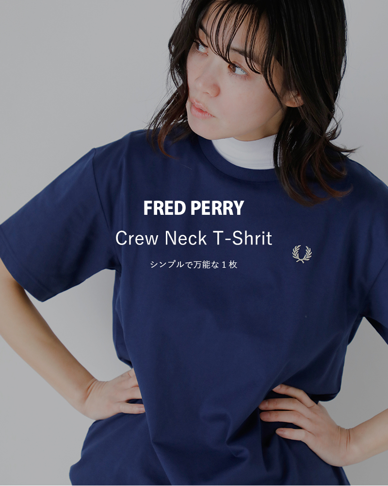 fredperryコットンクルーネック半袖Tシャツ“CrewNeckT-Shirt”g1142