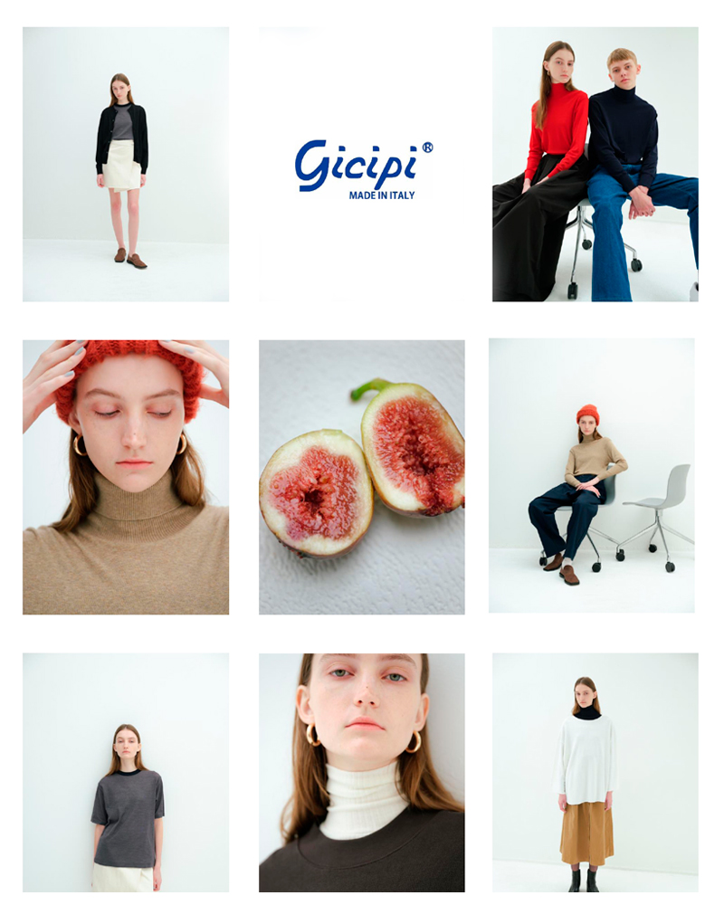 GICIPI(ジチピ)コットンフライスクルーネックTシャツ“CRISTALLO”2412p