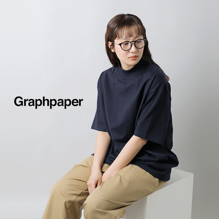 graphpaper(グラフペーパー)コットンショートスリーブモックネックTシャツ“S/SMockNeckTee”gu241-70108b