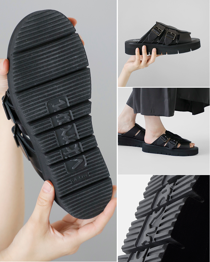 BEAUTIFUL SHOES(ビューティフルシューズ)ステアレザービブラムソールグルカスライドサンダルgurkhasandals