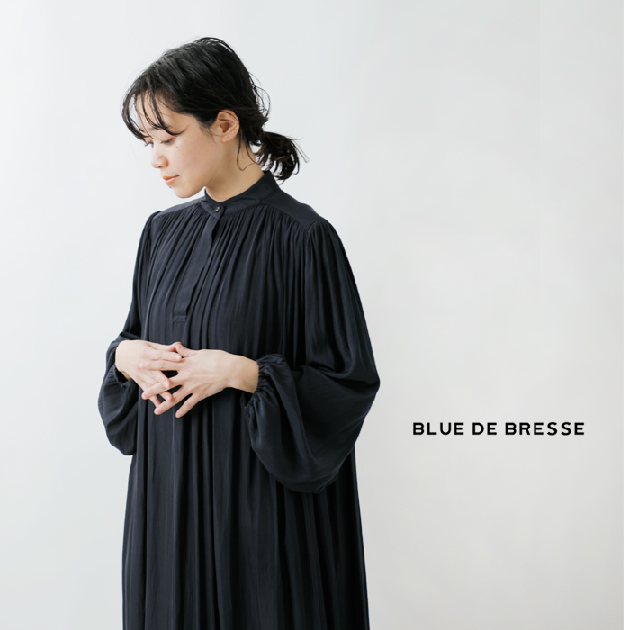 BLUE DE BRESSE(ブルーデブレス)ギャザーボリュームワンピースisbsd0209-01