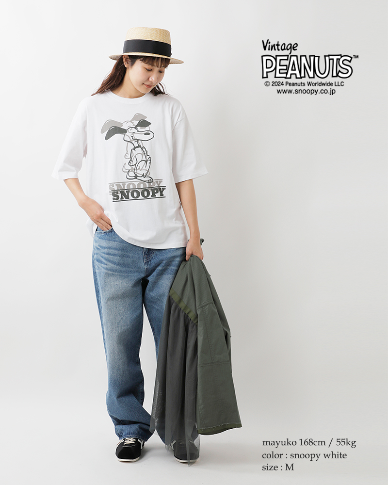 Johnbull(ジョンブル)PEANUTSSNOOPY/COLLAGEコットンプリントTシャツjt242c01-02