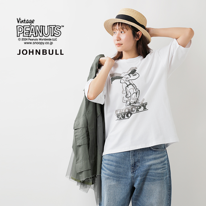 Johnbull(ジョンブル)PEANUTSSNOOPY/COLLAGEコットンプリントTシャツjt242c01-02