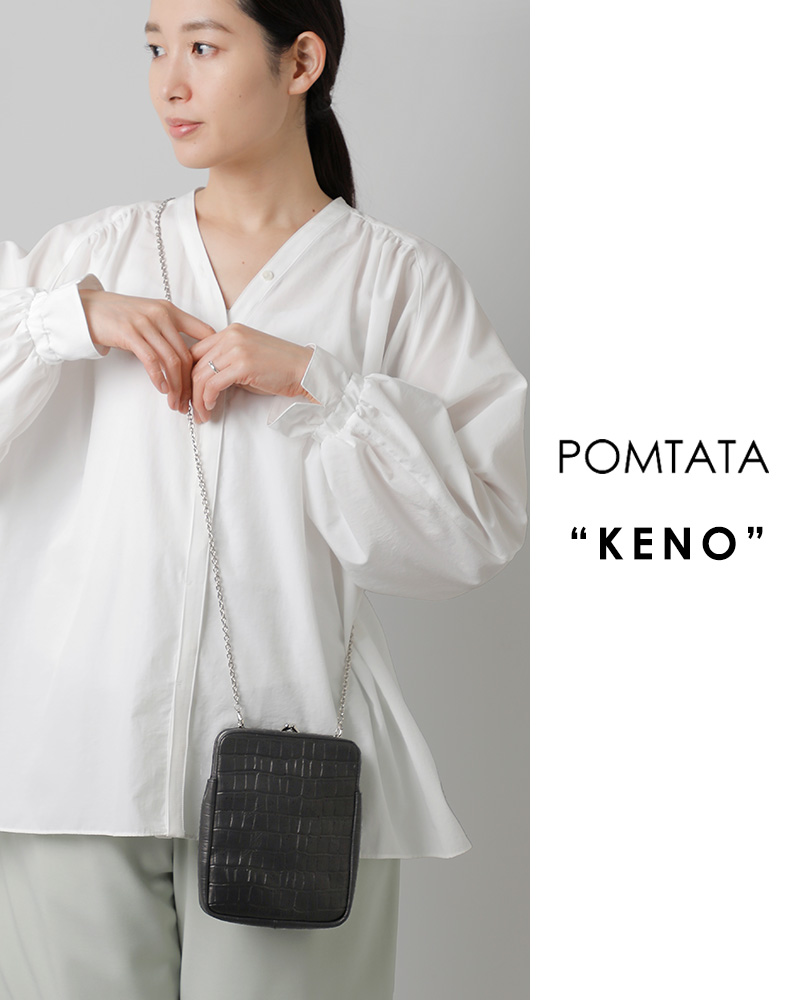 POMTATA(ポンタタ)カウレザーチェーンミニショルダーバッグ“KENO”keno-mini-shoulder