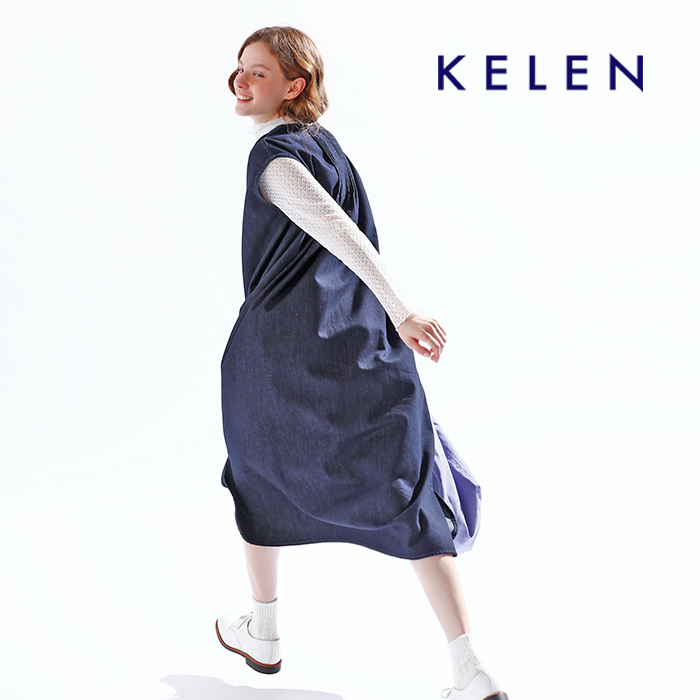 kelen(ケレン)ワイドデニムドレス“IMINE”lkl24hop2051