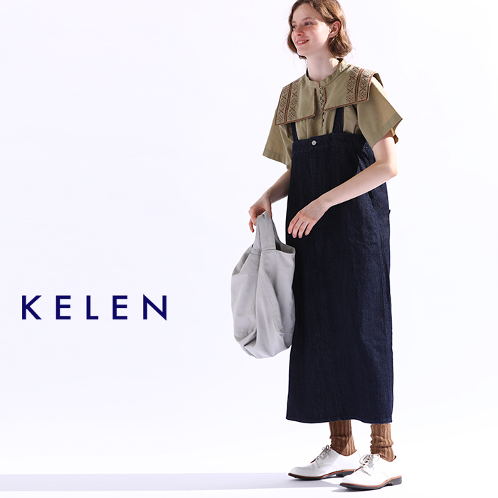 kelen(ケレン)10.2ozデニムサスペンダースカートドレス“UNA”lkl24hop2060