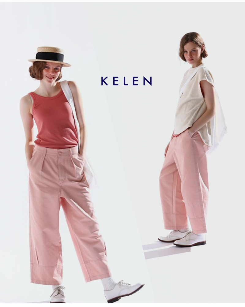 kelen(ケレン)コットンタックデザイントラウザーパンツ“MELOR”lkl24hpt2057
