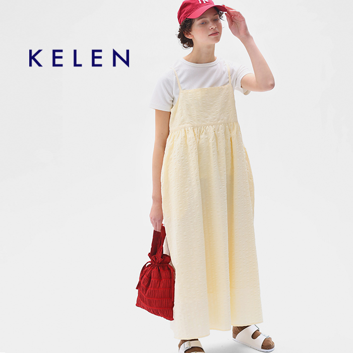 kelen(ケレン)コットンサッカーストラップサマードレス“ARI”lkl24sop2058