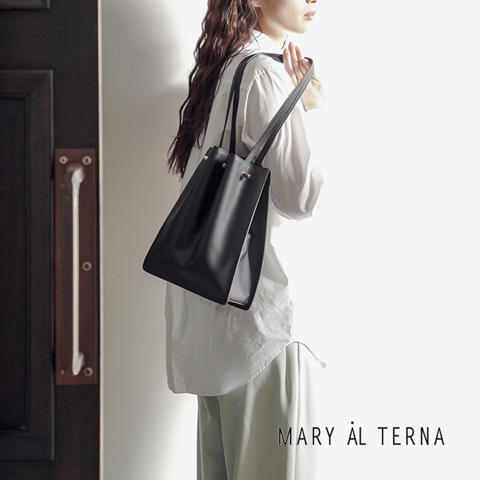 MARY AL TERNA(メアリオルターナ)カウレザーハンドバッグ“CURTAIN”ma4102bg-44