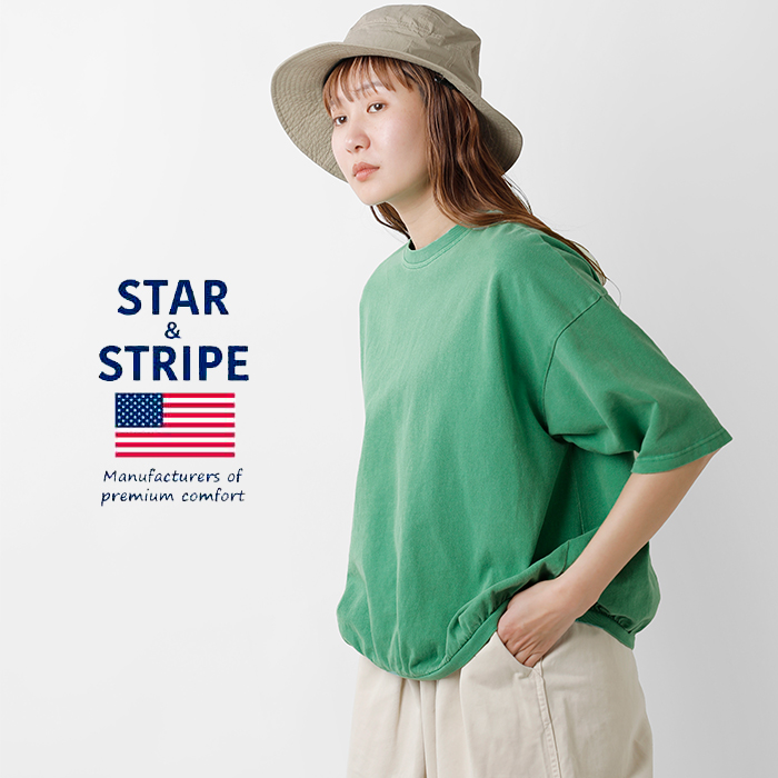STAR&STRIPE(スターアンドストライプ)コットンルーズTシャツmd-034