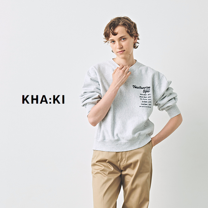 kha:ki(カーキ)ワイドスリーブ裏パイルスウェットシャツ“WIDESLEEVESWEATSHIRT”mil24hcs3391