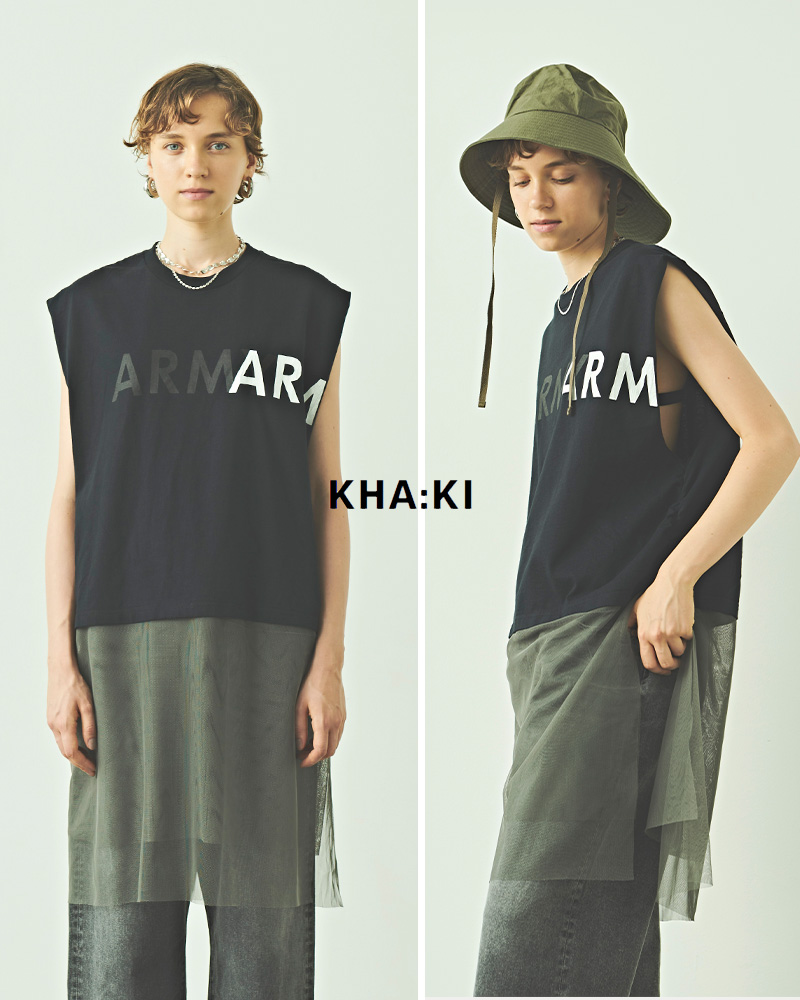 kha:ki(カーキ)リメイクヘムチュールTシャツ“REMAKEHEMTULLETEE”mil24hcs3397